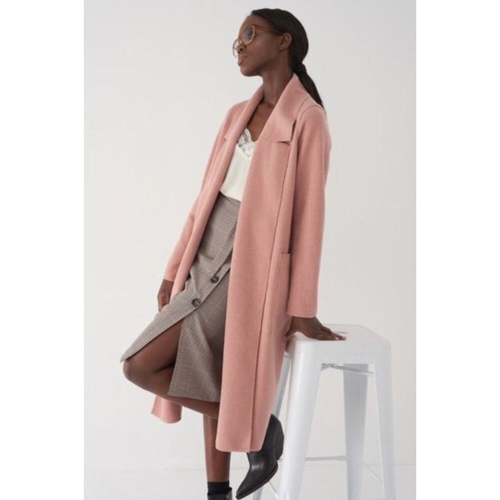 Sosken Studios Bella Knit Duster Cardigan Sweater Oversize Rose Pink Medium Top